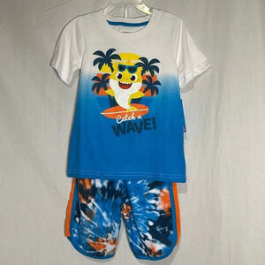 NWT Nickelodeon Baby Shark tie dye tshirt & shorts set size 5T